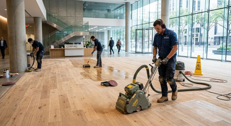 Our team working on Flooring Service projects in Boston, MA