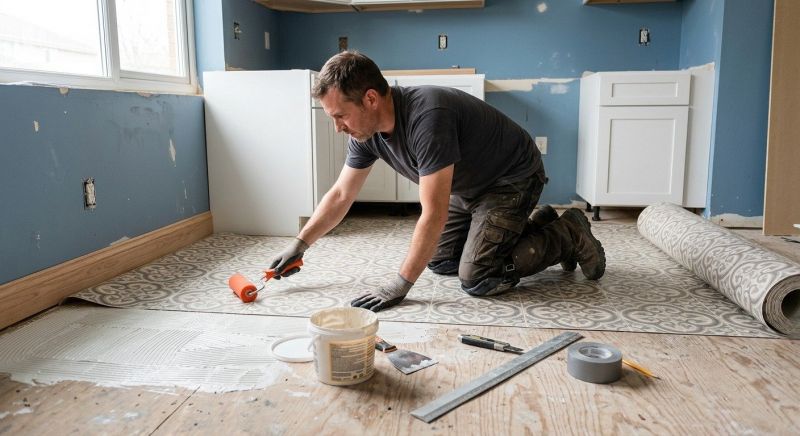 Sheet Linoleum Installation in Brighton, MA