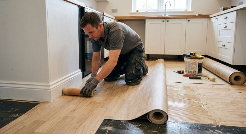 Sheet Linoleum Installation in Medfield, MA